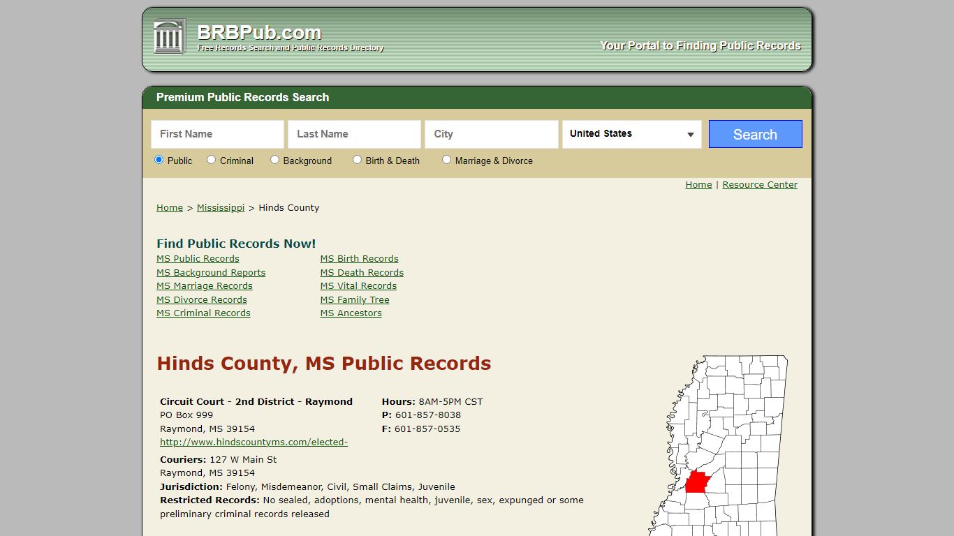 Hinds County Public Records | Search Mississippi ...